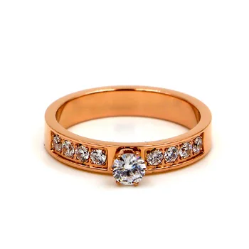 

Fashion Eight Micro Diamond 1 Karat Claw Single Diamond Rose Gold Ring Pair Ring Fashionmonger Tail Ring