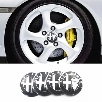 

Car-styling 4pcs 56mm Car Tire Wheel Center Hub Caps Decorative Sticker For Alfa Romeo Mito 147 156 159 166 Giulietta Spider