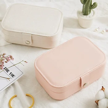 

Jewelry Display Korean Style Earrings Plate Jewelry Box Portable Leather Earrings Ring Multi-function Jewelry Storage Box