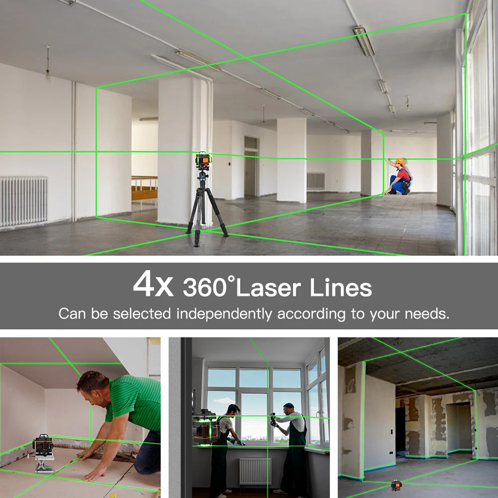 SeeSii 4D 16 линий лазерный уровень 360 ° зеленый луч светильник Горизонтальный Вертикальный самонивелирующийся 360 роторный Мощный зеленый лазерный уровень