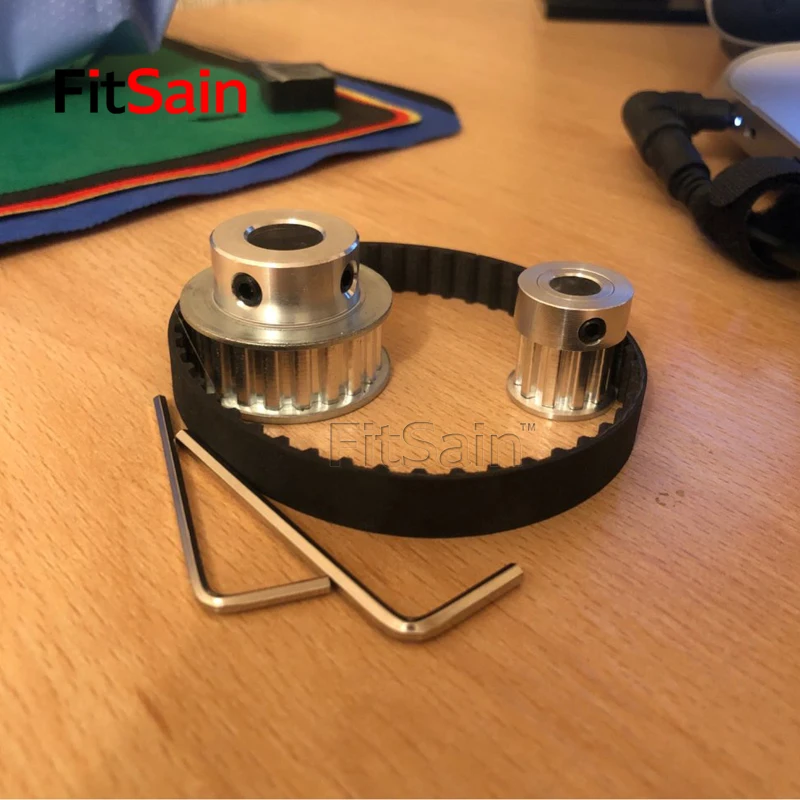 FitSain-XL 10T:20T 1 : 2 Width 10mm aluminum alloy pulley reduction ratio drive synchronous wheel center hole 5/6/8/10/12mm FitSain-XL 10T:20T 1 : 2 Width 10mm aluminum alloy pulley reduction ratio drive synchronous wheel center hole 5/6/8/10/12mm