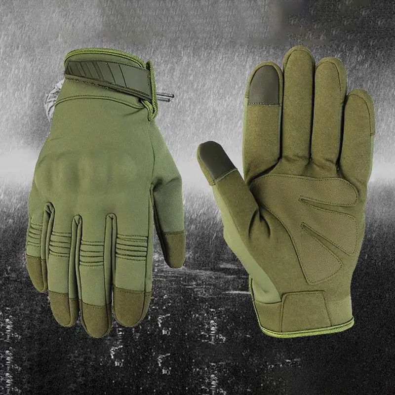 Мужские зимние уличные тактические перчатки с сенсорным экраном, военные, полный палец, Мультикам, камуфляж, альпинистские перчатки для пейнтбола