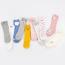 Милые детские хлопковые носки с рисунками животных для малышей Детские аксессуары для мальчиков и девочек Нескользящие носки-Тапочки