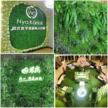 

Artificial Lawn Plastic Home & Garden Prop Festival Green Elegant Restaurant Party Supplies Hotel DIY Craft Plant Wall Ornament