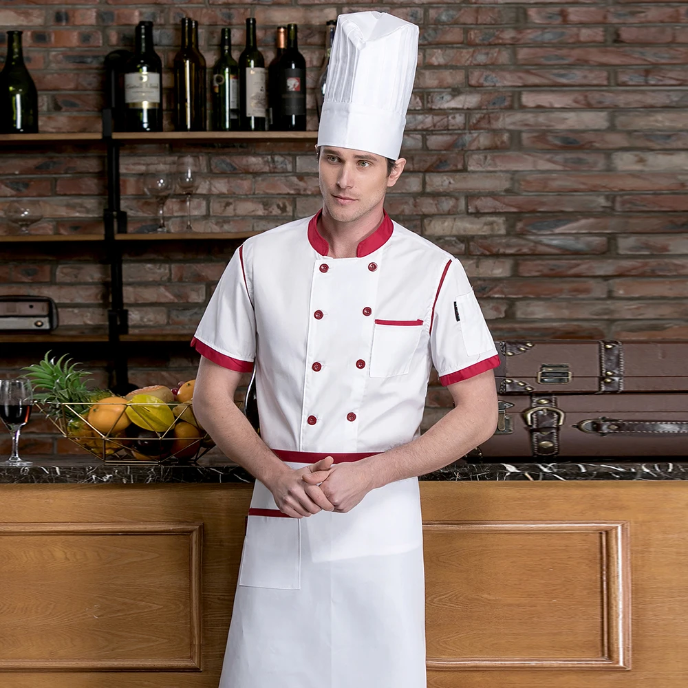 Wholesale Unisex Breathable Cook Wear Chef Jackets Kitchen Chef Uniform Bakery Food Service Short Sleeve restaurant uniforms new