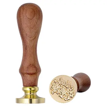 

Hot Vintage Copper Head Wooden Handle Blessing Wax Seal Stamp Letter Card Decor, Merry Christmas
