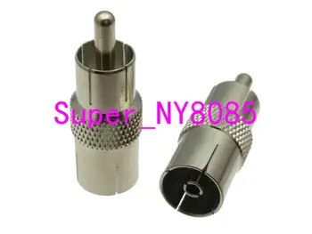 

10pcs IEC DVB-T TV PAL 9.5mm female to RCA male straight adapter connector