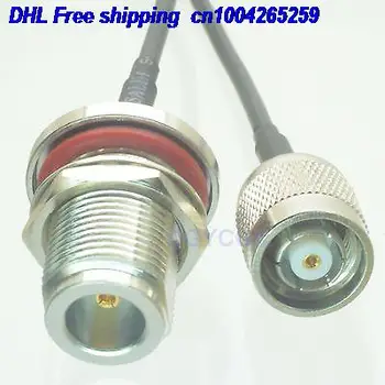 

EMS/ DHL 50pcs N female bulkhead to RPTNC male plug straight RG174 Jumper pigtail 6" cable 22j