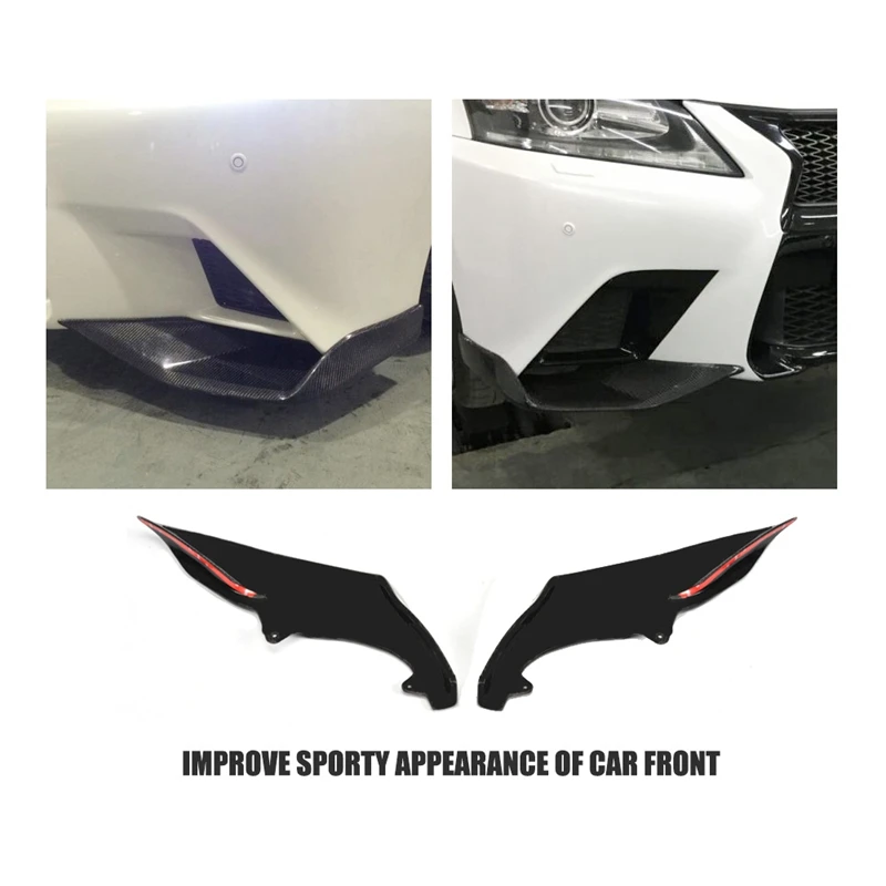 1 пара FRP передний бампер спойлер разветвители крылья закрылки Cupwings для Lexus GS F Sport 2012- черный