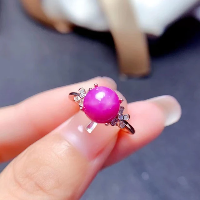 14K Vintage Pink Star Sapphire Ring - Gem