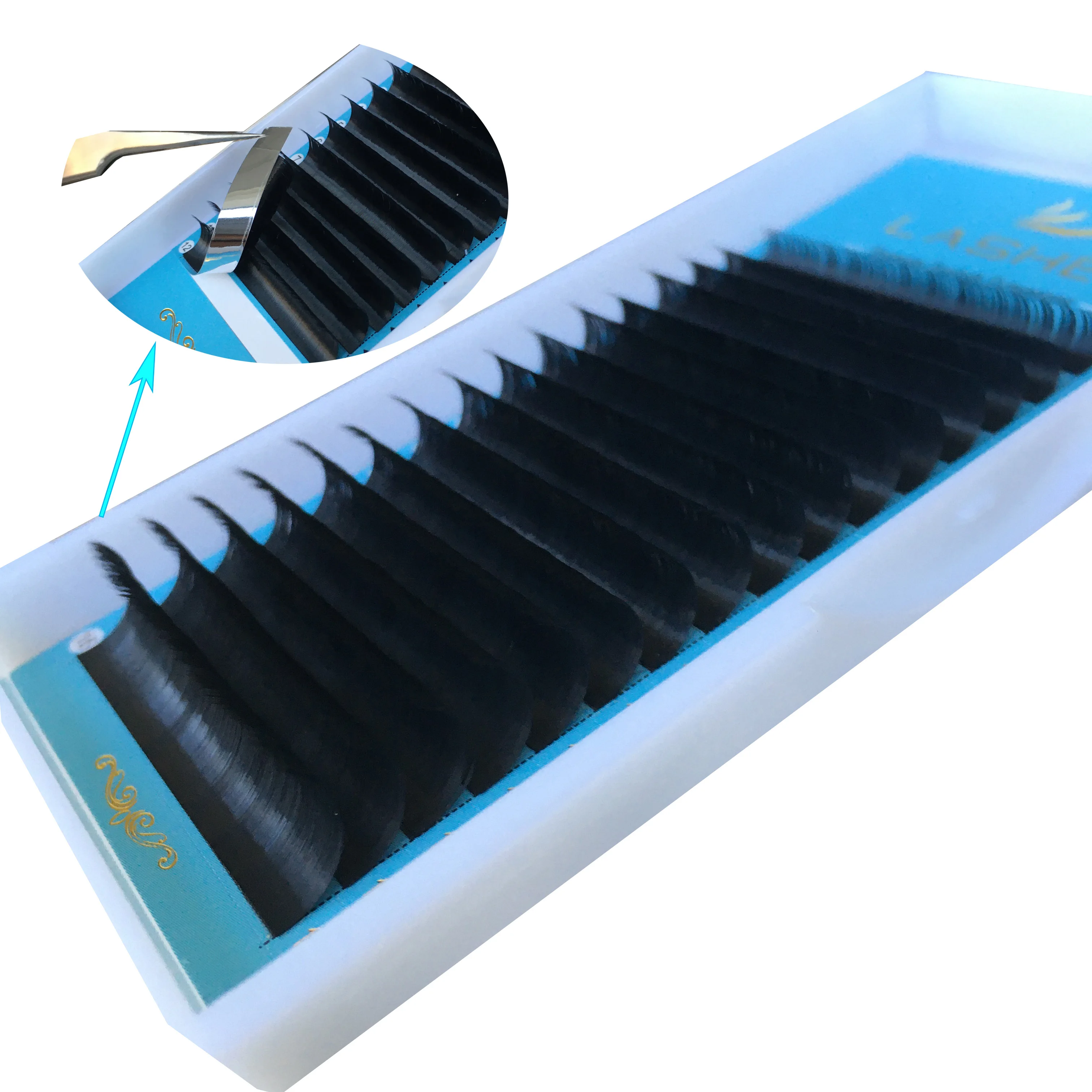 

WHOLESALE 20 pcs/lot 16 lines D curl mix length 7-15mm cilios volume eyelash Dense Faux Mink Easy diy Eyelash Extension