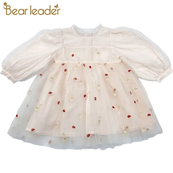 

Bear Leader Autumn Girls Cute Princess Dresses Chidlren Fashion Deer Embroidery Mesh Dresses 1-6 Years Kids Girl Elegant Costume