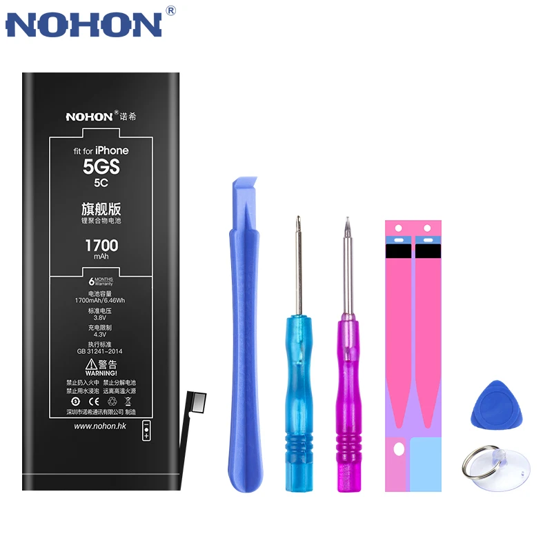 NOHON Аккумулятор для iPhone 6S 6 5S 5C 7 SE 6G 7G Bateria литий-полимерная батарея для телефона, сменные батареи высокой емкости+ Бесплатные инструменты