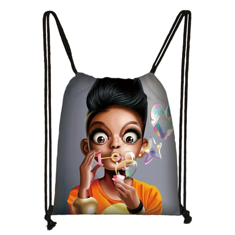 АФРИКАНСКАЯ ДЕВУШКА drawstring сумка модный Повседневный Рюкзак Женская дорожная сумка афро-коричневая сумка для девочек