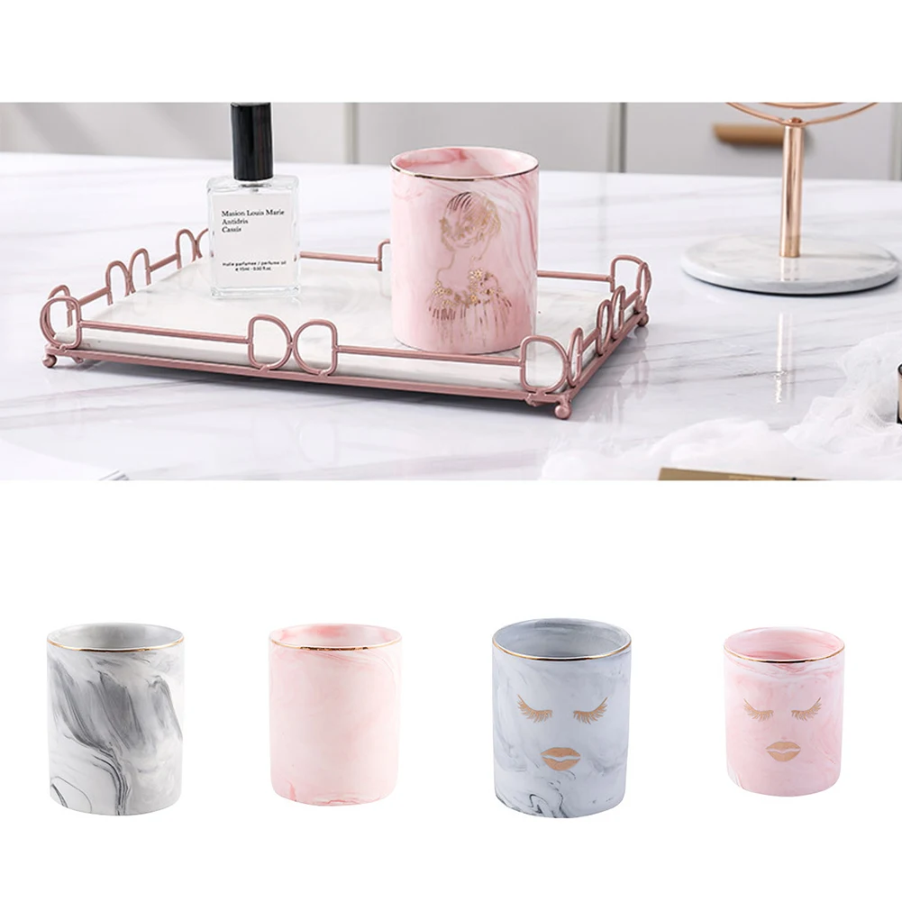 Tank Make Up Box Holder Home Car Pen Decoration Gifts Office Nordic Style Brushes Organizer Ceramics Cosmetic Space Saving