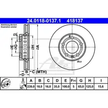 Диск тормозной передний Skoda Fabia, VW Polo 1.0-1.4/1.9TDi 99 A