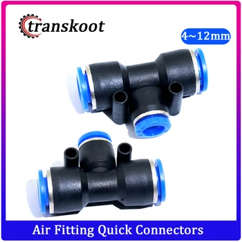 

5Pcs 3 Way Reduce Union Fitting Plastic Fast Quick Coupling Tee Joint Fitting for Hose Tube OD 4mm 6mm 8mm 10mm 12mm