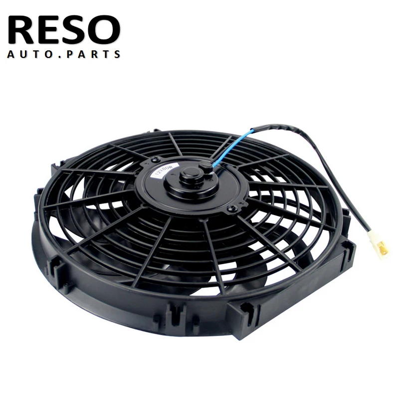 Black 10 12 14 Inch 12V 80W Electric Universal Auto Cooling Radiator Fan Mounting Kit with Slim Reversible Blade Fan electric fan car fan
