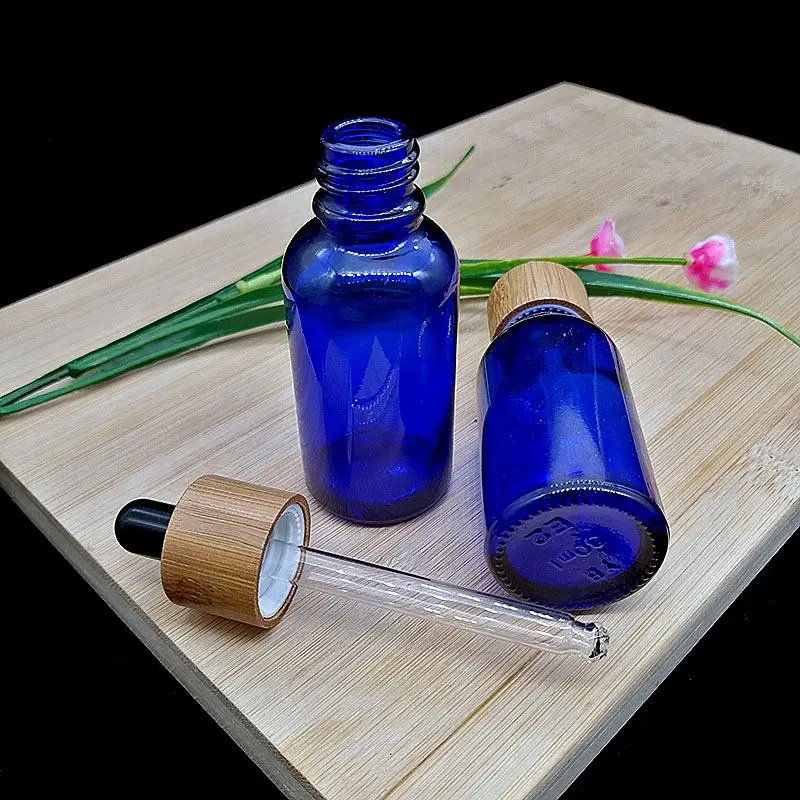 

dropper bottle 15ml 30ml 50ml perfume bottle glass essential oil bottles with bamboo lid Aromatherapy Liquid Pipette Essential