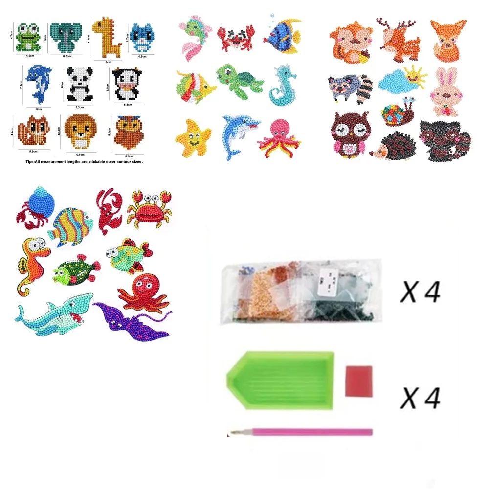 DDYUNLY 5D Diamond Painting Sticker Kits for Kids, 38 Pcs