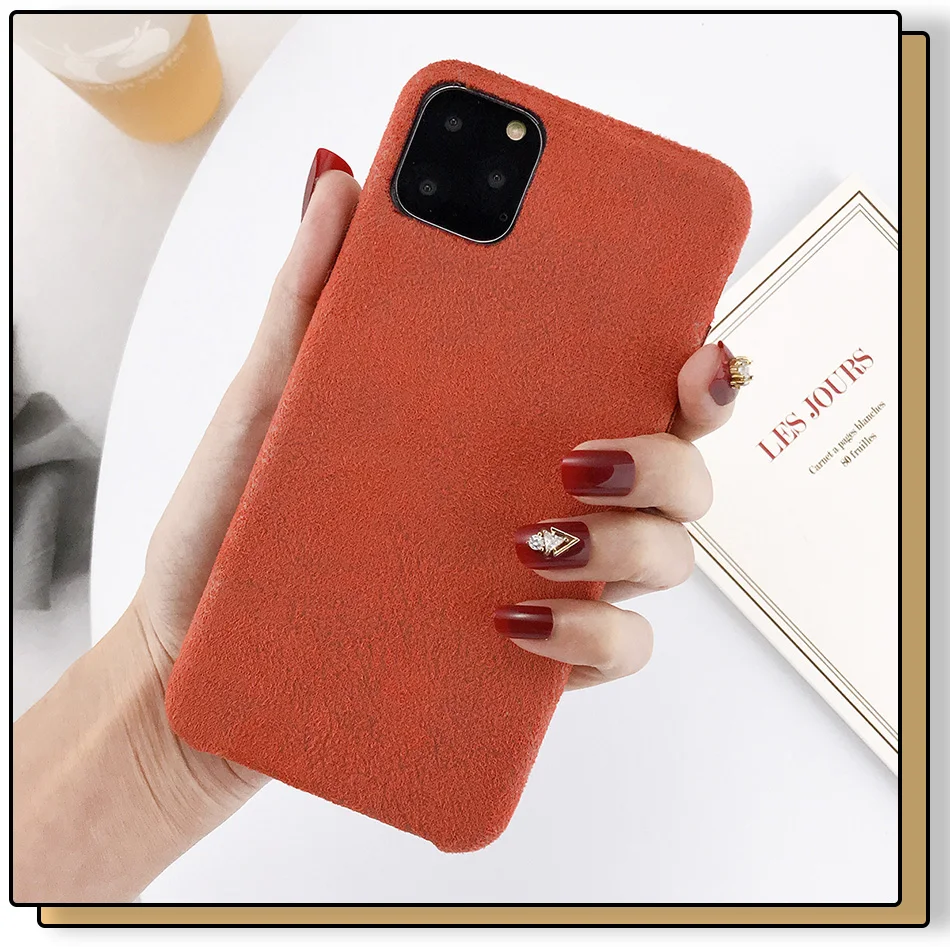 Шоколад Плюшевый однотонный чехол для телефона iPhone 11 Pro Max X XR Xs Max зимние теплые пушистые чехлы Чехол для iPhone 8 7 6 6s Plus - Цвет: Шоколад