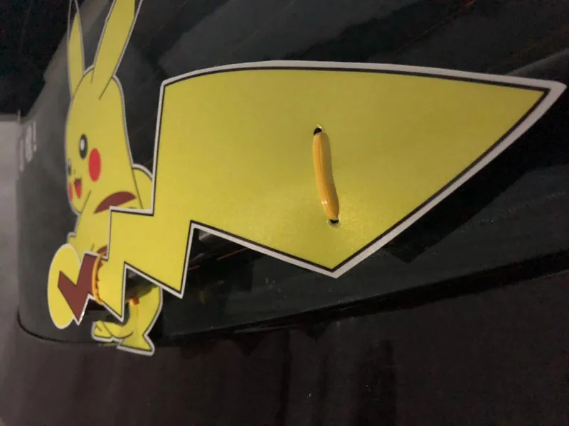 Забавный Пикачу, автомобильный стикер, Пикачу, развевается хвостом, стеклоочиститель, наклейка, прекрасный виниловый декор для автомобиля, наклейка на 8 видов стилей
