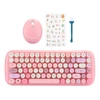 Wireless Keyboard Mouse Set Mini Pink Mixed Colors Round Keycap Office Supplies teclado gamer