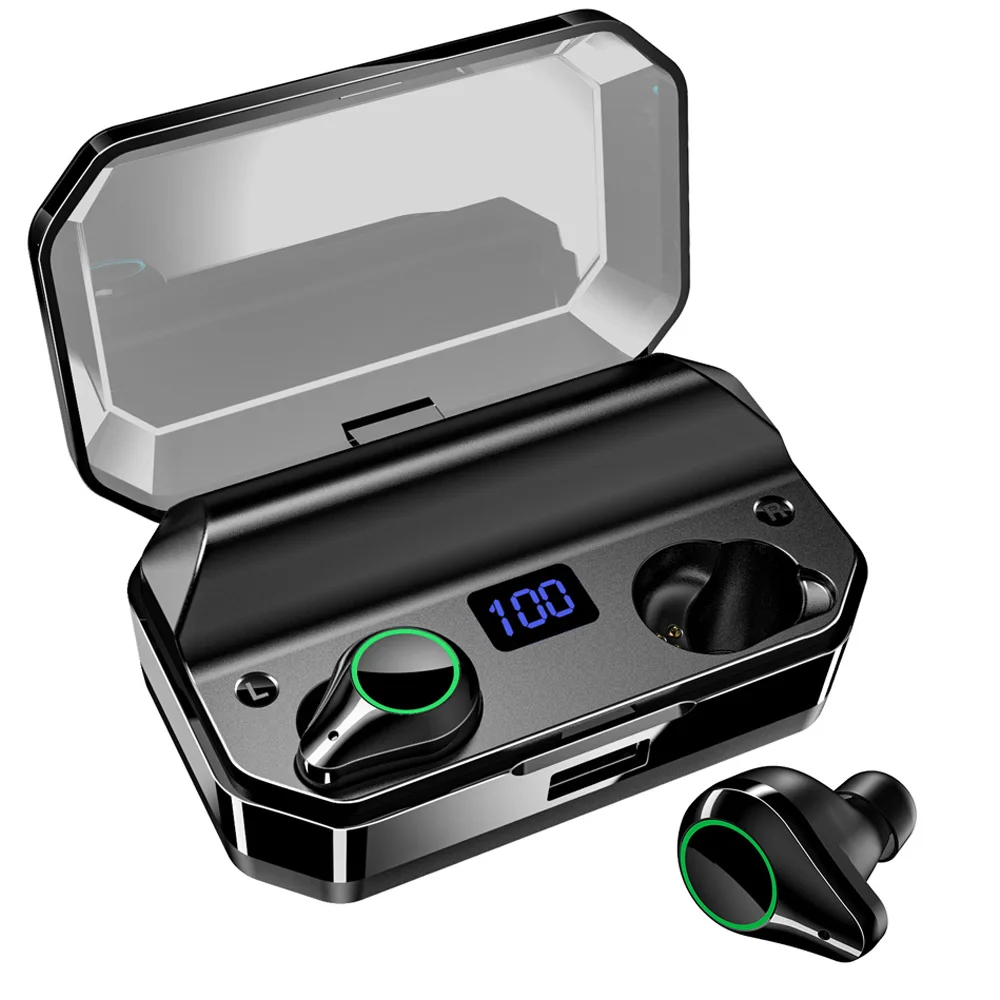 

Bluetooth Wireless Earphone TWS 5.0 Touch Control Wireless Haedphones IPX7 Waterproof 7000mAh LED Power Bank Display Headset