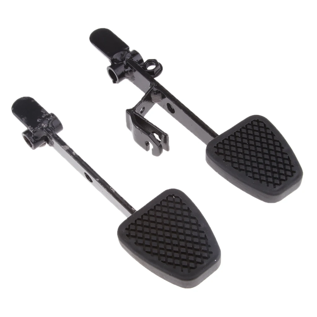 2 Pieces Black Metal Iron Go Kart Brake & Throttle Pedal Set Replacement