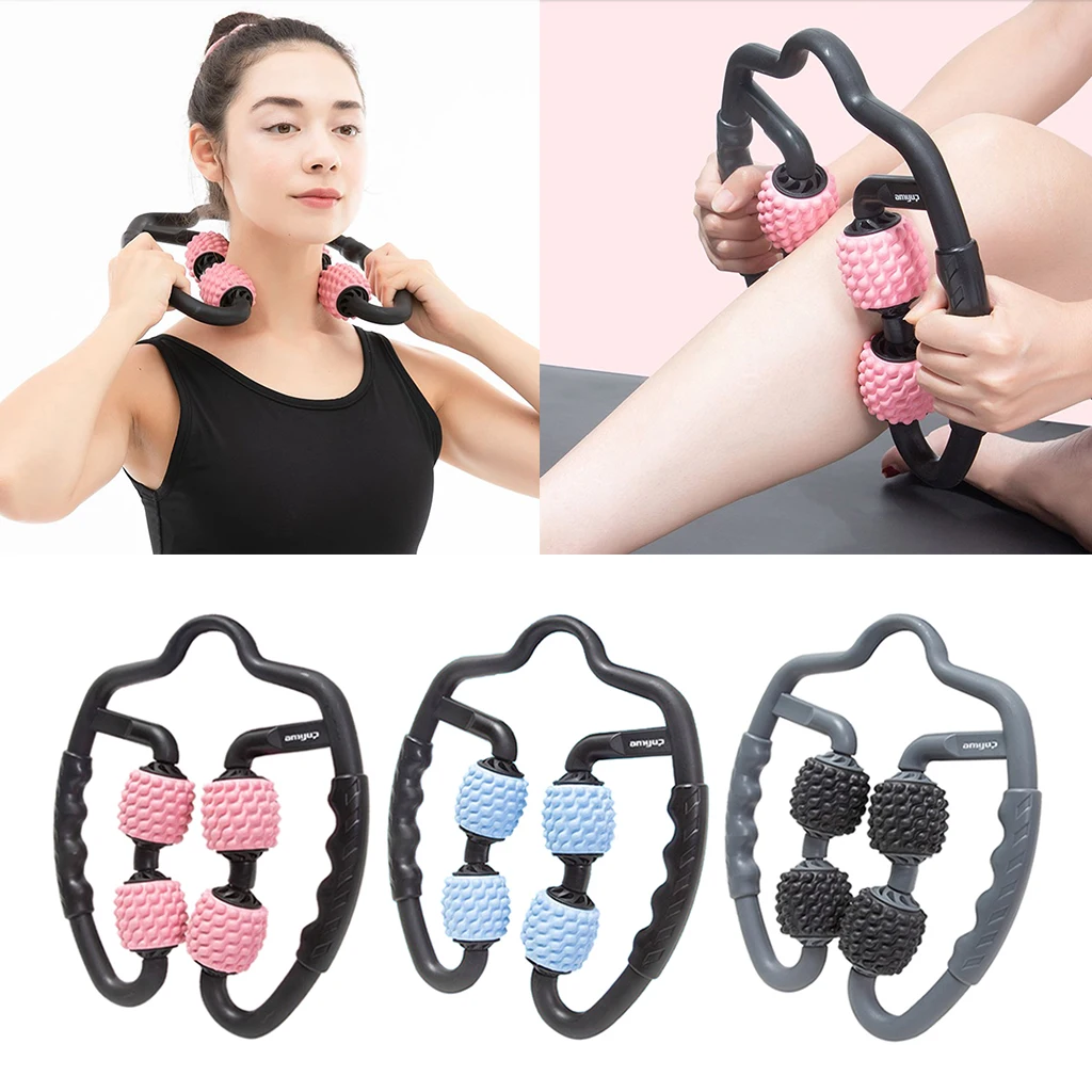 Handheld Acupressure Massage Tools Neck Arms Leg Belly Wheel Roller Massager Relaxing Muscles Anti Cellulite Massager Stick