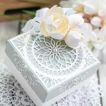 

New Flower Grid Background Frame Box Decor Dedicated Cutting Dies for DIY Scrapbooking Embossing Paper Cards Dies 2020