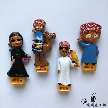 

fridge magnet Dubai people souvenir art crafts resion stereo gift kitchen decoration magnetic sticker creative paste travle past