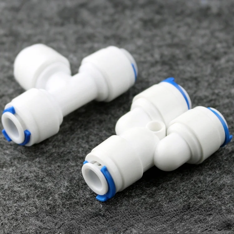Fit 3/8&quot 9.52mm OD Tube Tee 3 Ways Food Grade POM Quick Fitting Connector For Aquarium RO Water Filter Reverse Osmosis System |