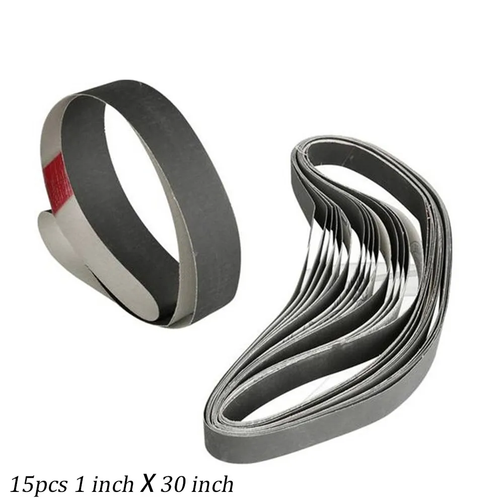 15pcs1*30 Inch Wood Soft Metal Polished Black Silicon Carbide Abrasive Belt Polishing For Sander Tool | Инструменты