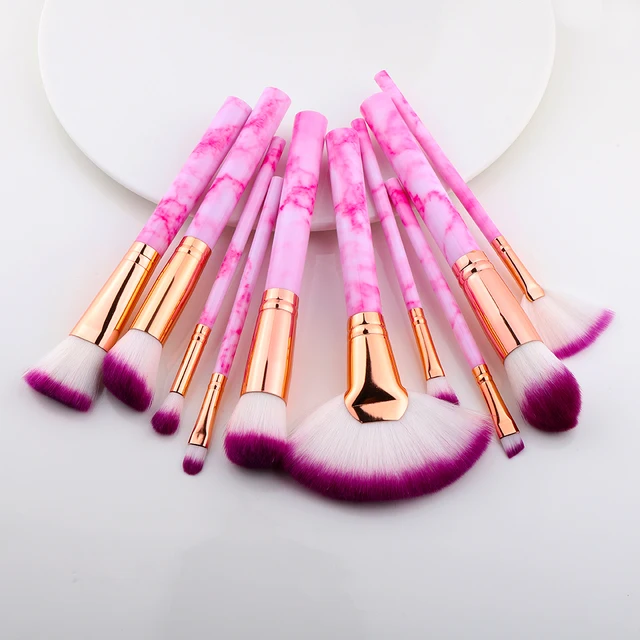 FLD 5/15Pcs Makeup Brushes Tool Set Cosmetic Powder Eye Shadow Foundation Blush Blending Beauty Make Up Brush Maquiagem sector  10pcs rose