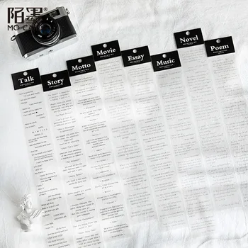 

Retro Transparent English Poetry Washi Tape Set Japanese PET Sticker Scrapbooking Adhesive Cute Washitape Stationary