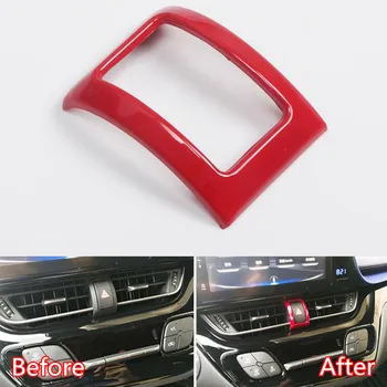 

For Toyota CHR C-HR 2017-2019 Car Emergency Light Lamp Frame Stickers Car Styling Accessories ABS Red Color