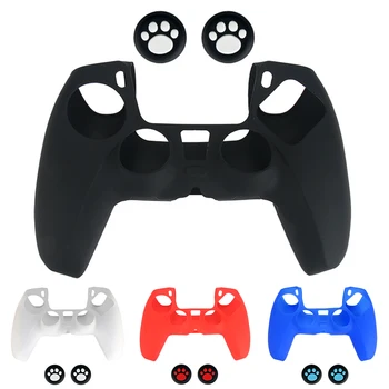 

Easy Install Soft Silicone Accessories Scratch Resistant Protective Cover With 2 Cat Paw Caps Controller Case For PlayStation 5