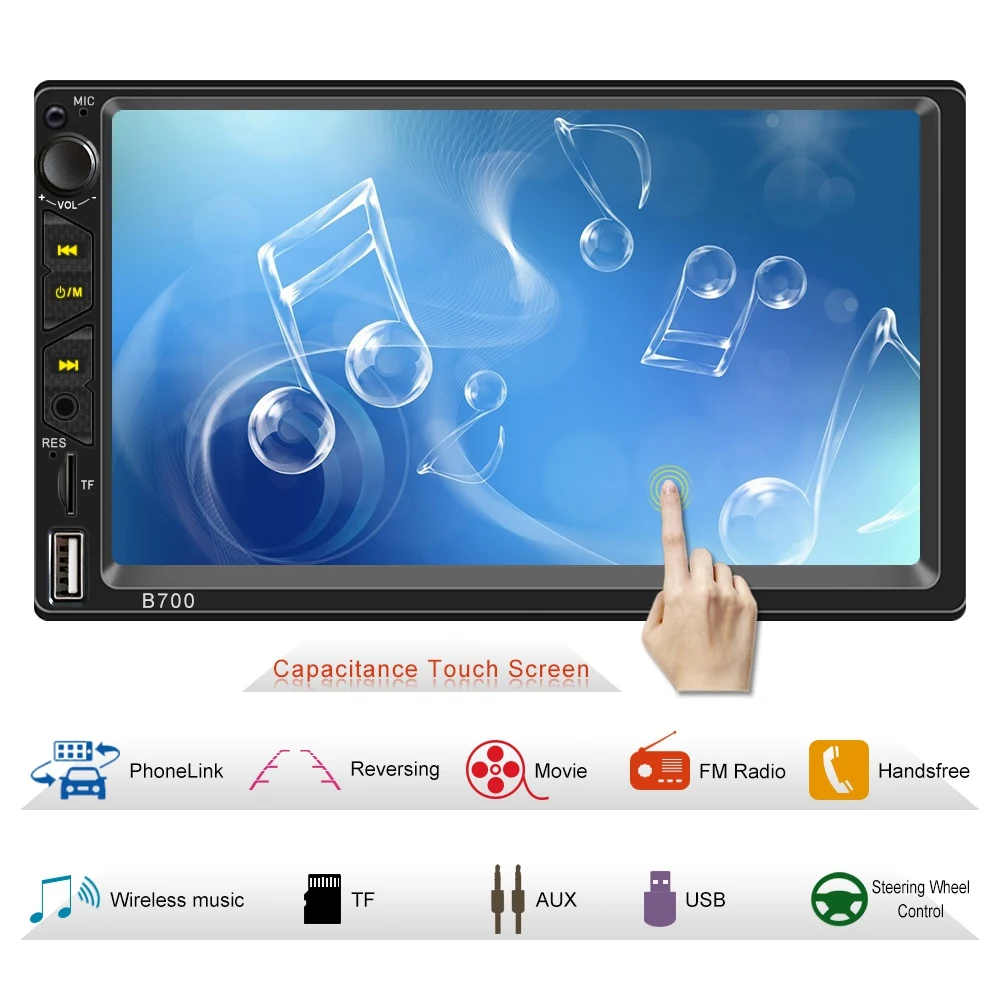 Новинка 2 Din автомагнитола 7 дюймов Bluetooth стерео Мультимедийный плеер Радио MP3 MP5 емкостный пресс-экран авто радио Поддержка заднего вида