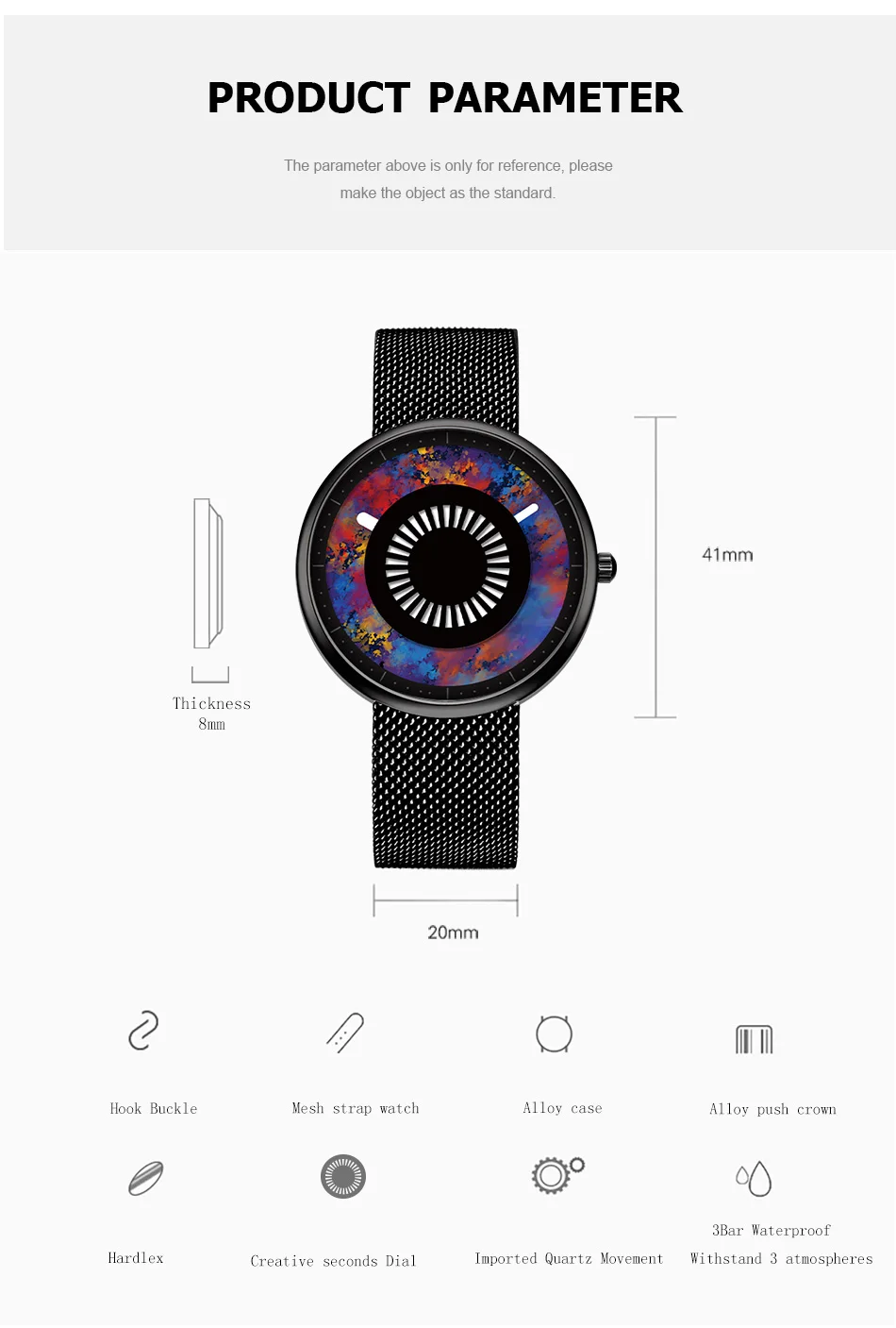 Креативные кварцевые часы мужские и женские роскошные модные креативные брендовые Дизайнерские повседневные тонкие сетчатые стальные водонепроницаемые часы с 3D принтом