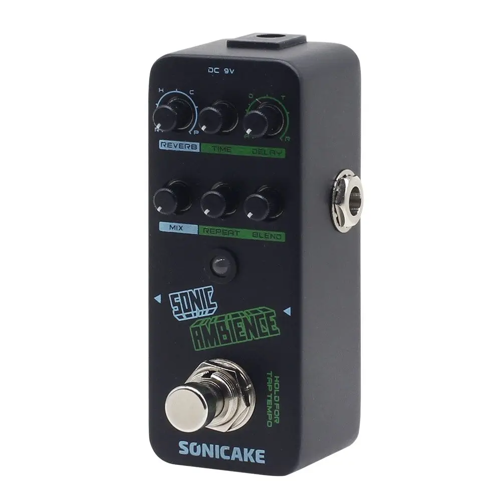 SONICAKE Sonic Ambience Multi Mode Tap Tempo Delay and Reverb 2 in 1 Guitar Bass Effects Pedal QSS 16