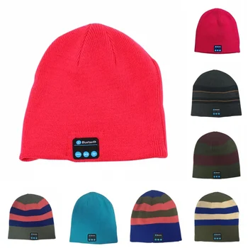 

Winter Warm Knitted Hats Headphones Men Women Wireless Bluetooth Music Headset Integrated Hat With Mic