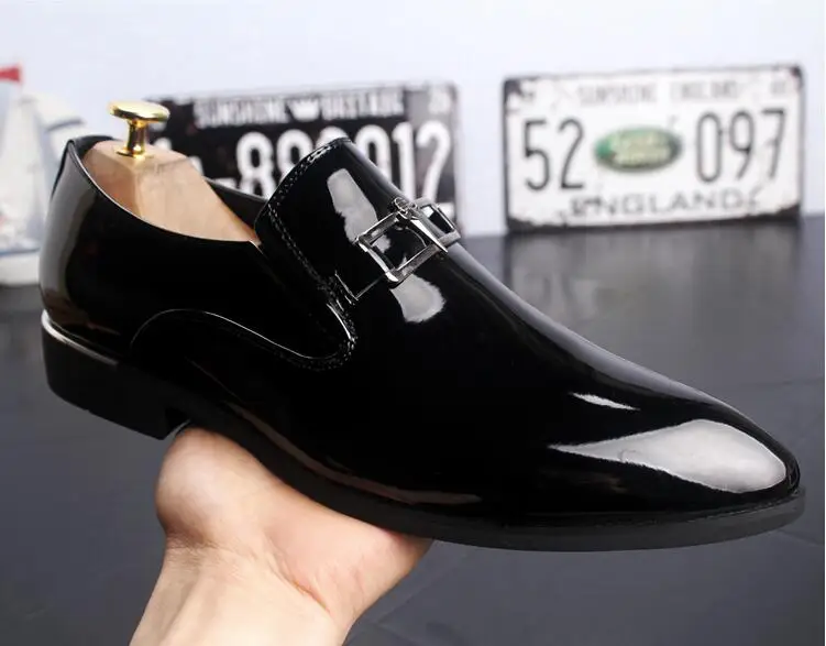Мужские модельные туфли из лакированной кожи, увеличивающие рост; Мужская официальная кожаная обувь Оксфорд; sapato social masculino