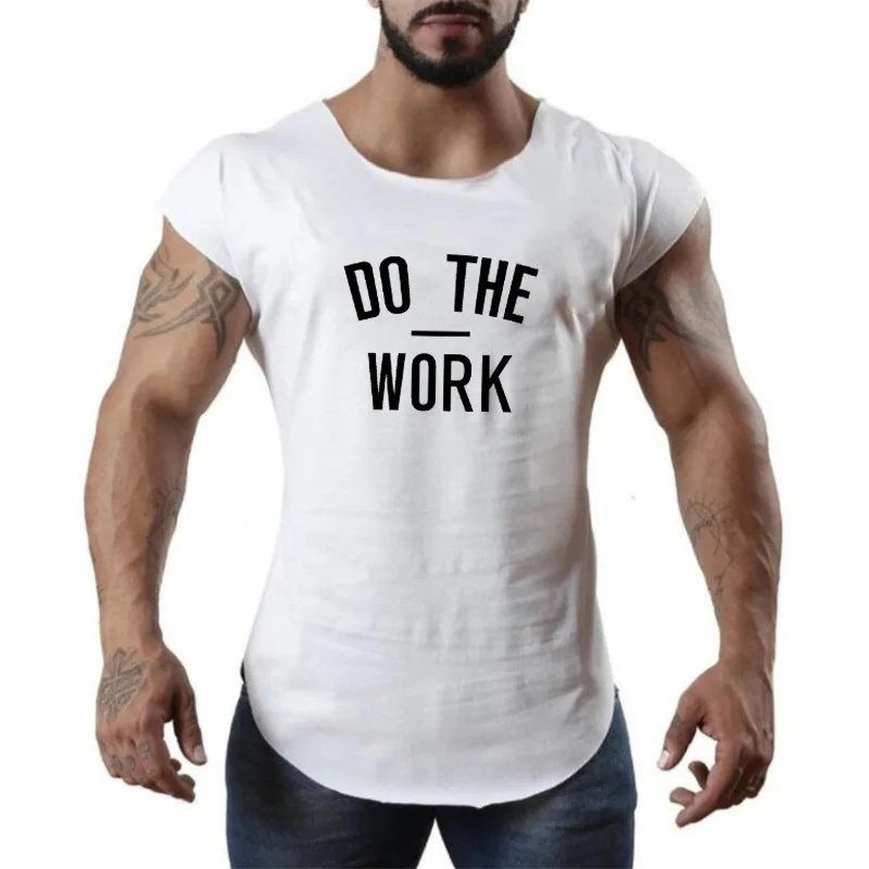 

Pure Cotton Fitness Vest Men's Do the Work Sports Thin Basketball Training Sleeveless T-shirt