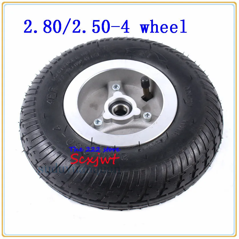 2.80/2.50-4 wheel 2.50-4 tire 4inch hub rims with tyre inner tube for Baby carriage,Elderly Mobility scooter,3wheel standing car