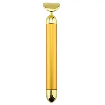 

24K Gold Beauty Bar Roller Vibration Massage Shaping Stick V Face Massager Slim Facial Beauty Roller Vibration Massager