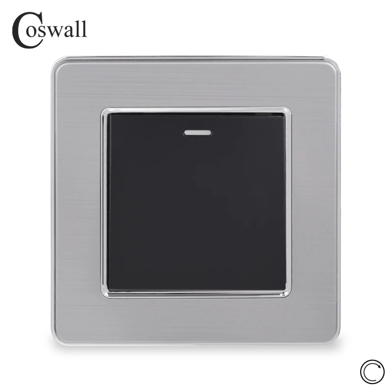 Coswall панель из нержавеющей стали 1 комплект 1 способ сброса импульсный переключатель мгновенный контактный переключатель кнопочный настенный светильник 16А