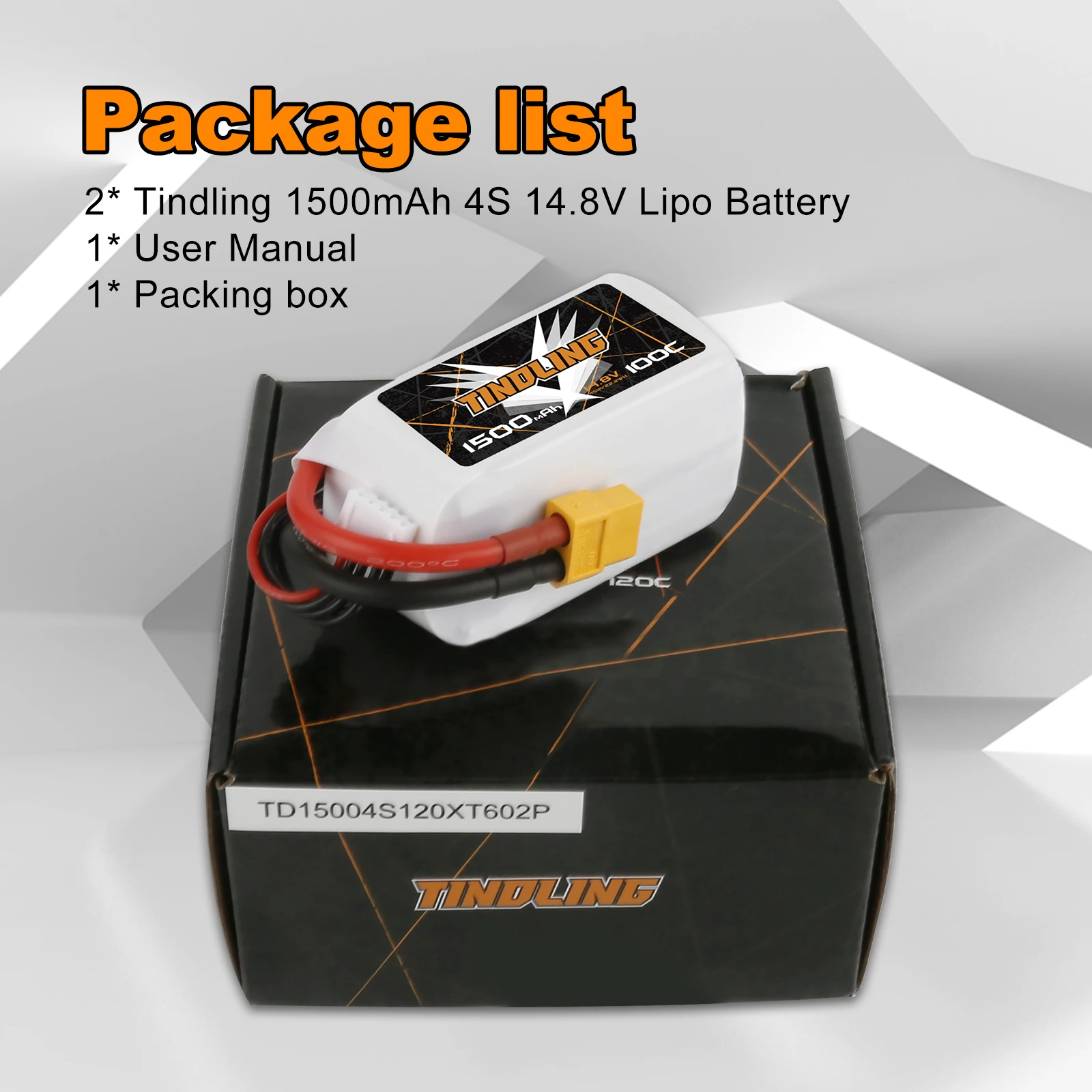 2PCS 4S Lipo hrb Battery14.8V 1500mAh 120C XT60Plug​ For Quadcopter Drone Profesional RC Car FPV Helicopter Airplane 4k toys