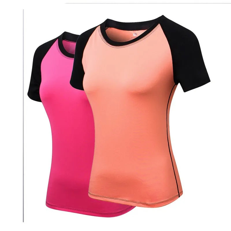 Быстросохнущие женские футболки с круглым вырезом для бега, фитнес-футболки, летняя уличная спортивная эластичная одежда, топы для йоги, спортзала, фитнеса, кутюр, спортивная одежда