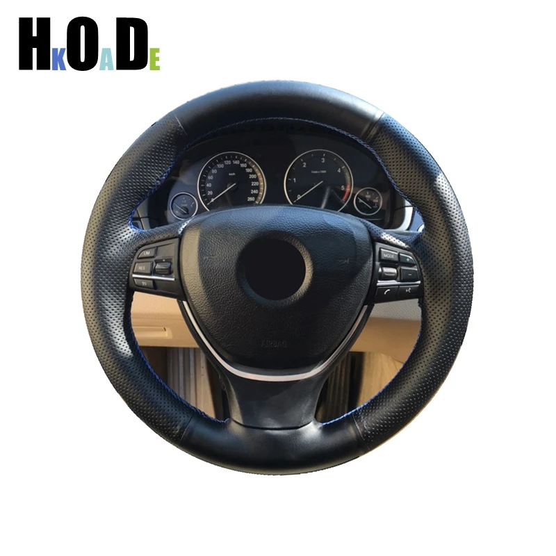 

DIY Hand stitch Black Microfiber leather Car Steering Wheel Cover For BMW F10 2014 520i 528i 2013 2014 730Li 740Li 750Li